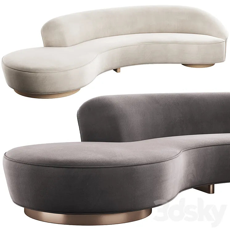 005 Serpentine sofa with arm by Vladimir Kagan 3DSMAX Model