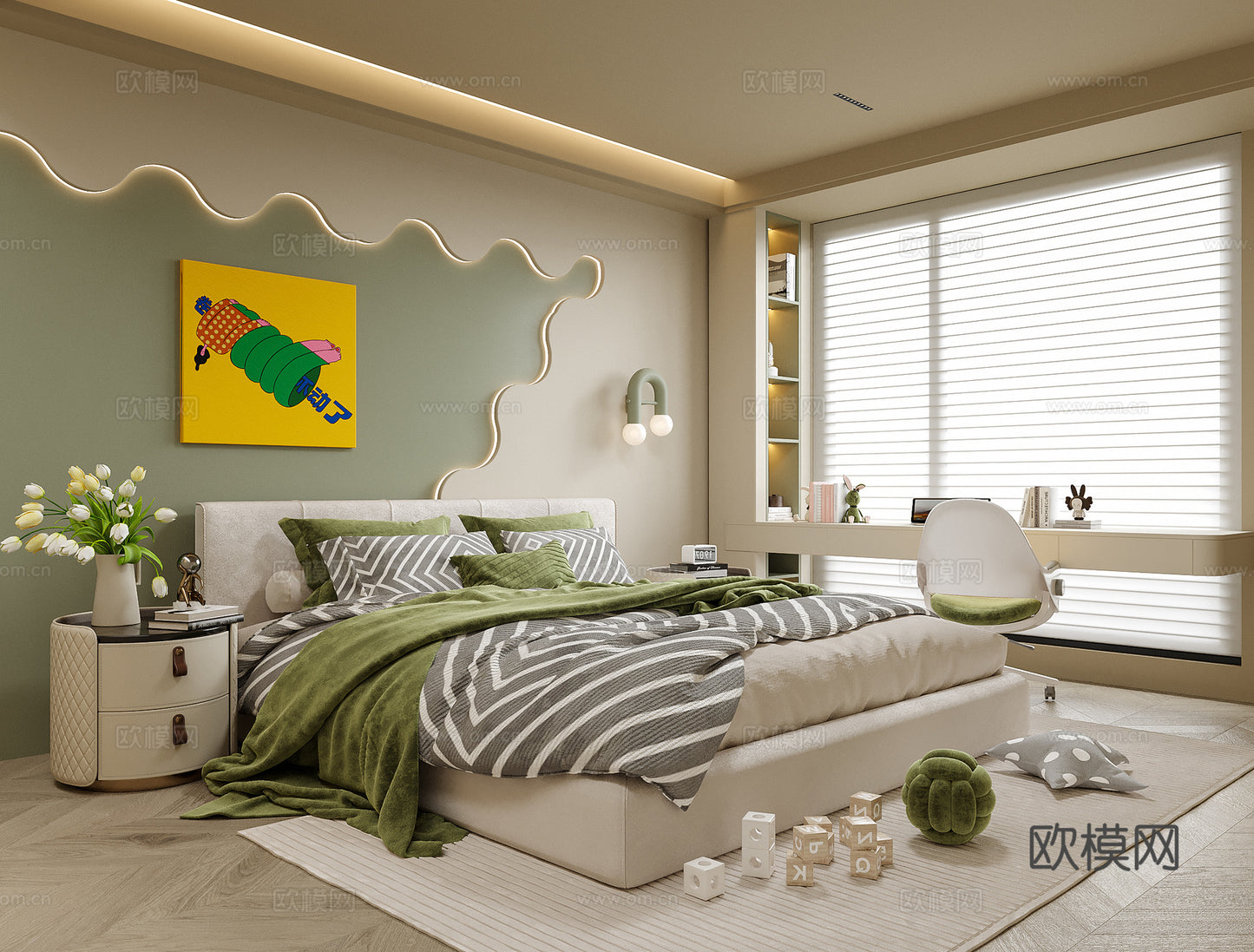 Kid Bed 3D Model – Bedroom 27 | 3ds Max Children Bed Furniture Design