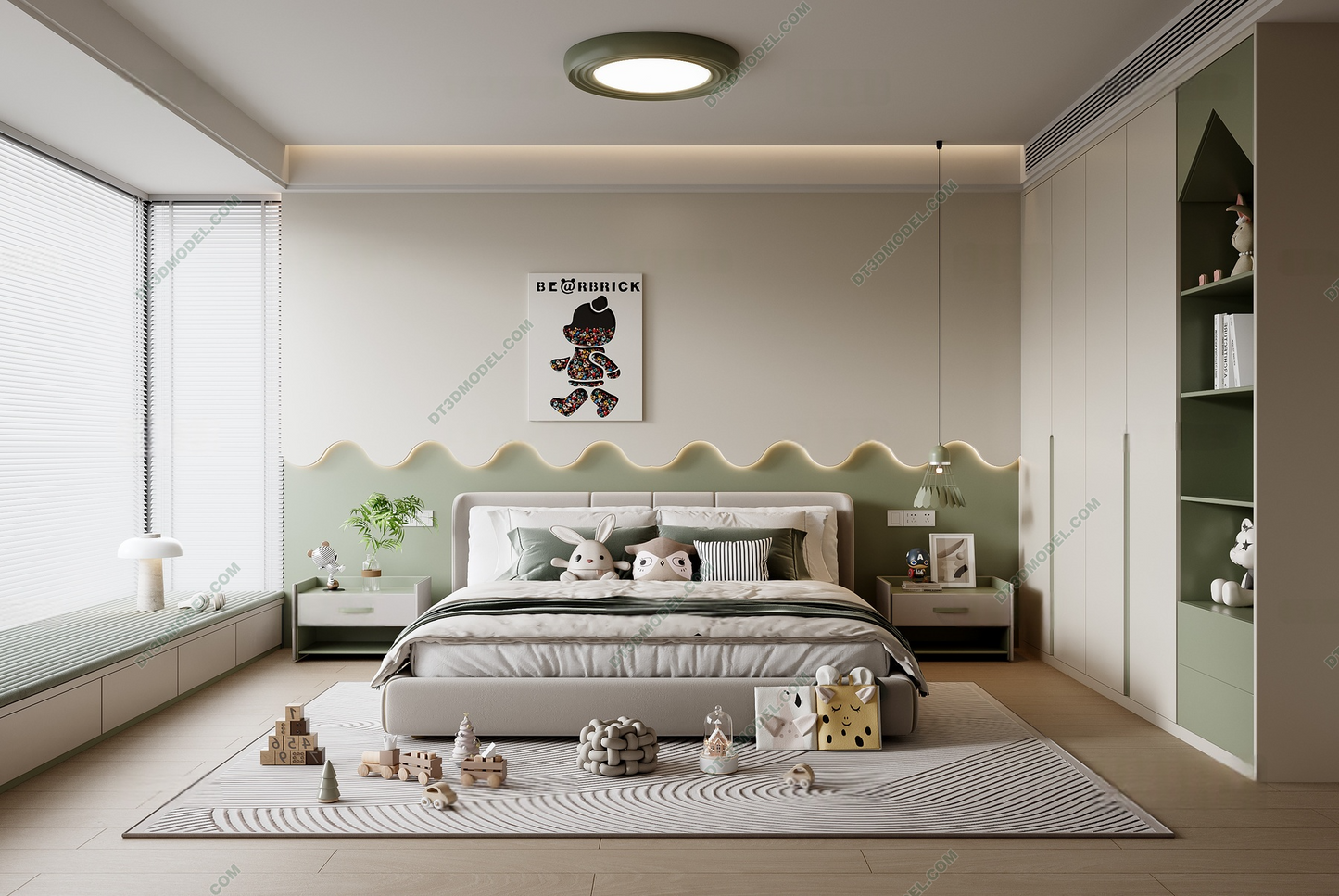 Kid Bed 3D Model – Bedroom 059 | SketchUp Children Bed Furniture Design