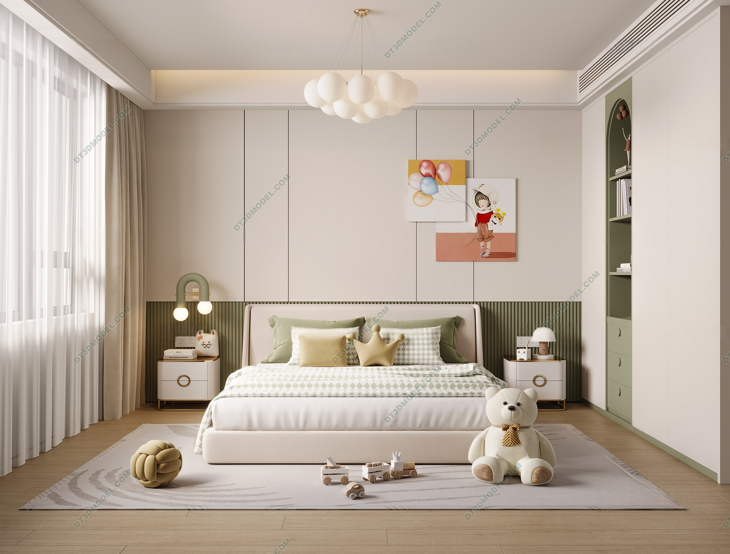 Kid Bed 3D Model – Bedroom 070 | SketchUp Children Bed Furniture Design