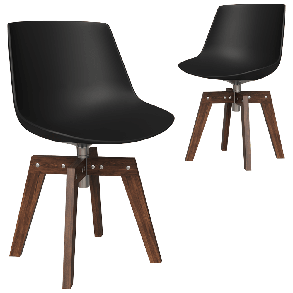 MDF Italia – Chair Flow 4 legged wood base 3ds Max