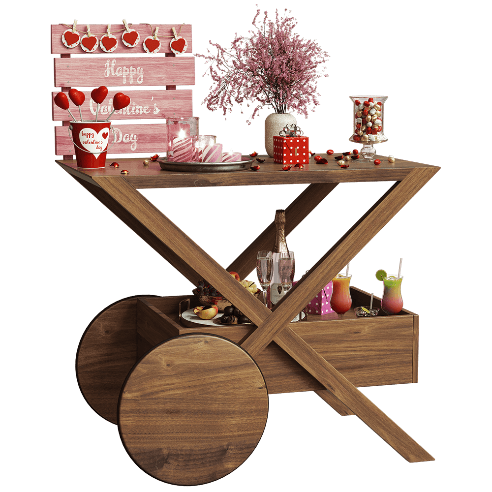 furniture - Trolley With Valentine's Decorations 3ds Max