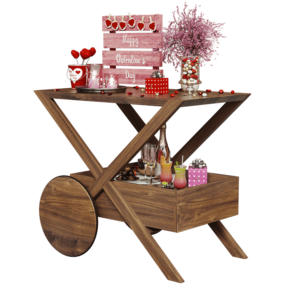 furniture - Trolley With Valentine's Decorations 3ds Max