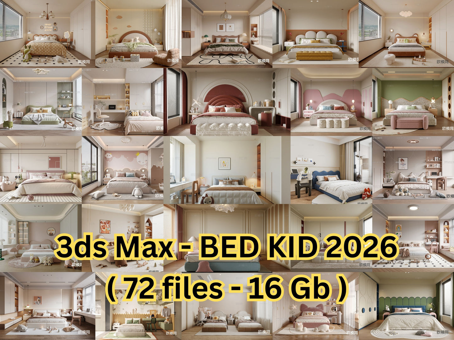 3ds Max - BED KID Combo 2026 ( 72 files - 16 Gb )