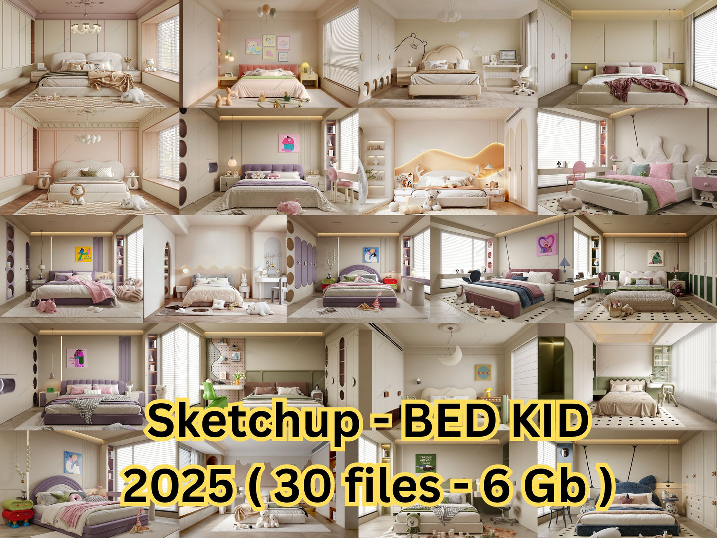 Sketchup-BED KID 2025 (30 files-6 Gb ) vol 1