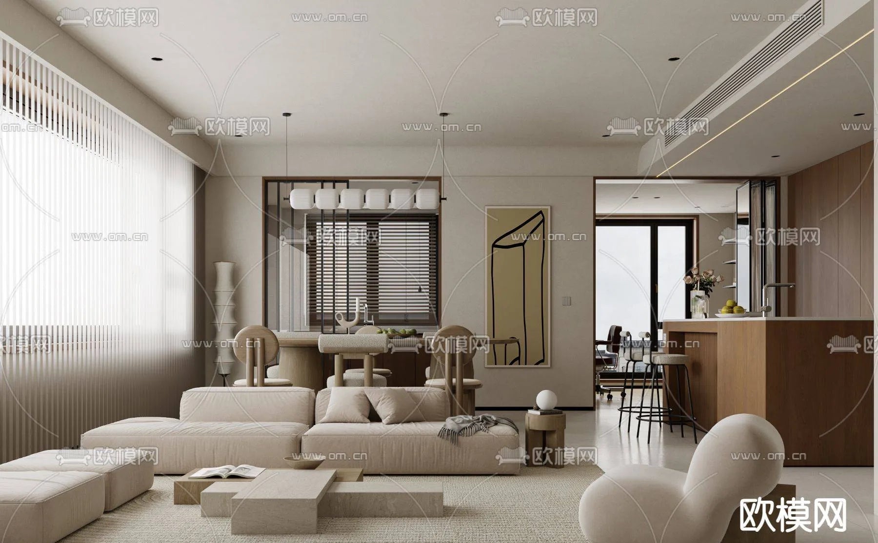 WABI SABI STYLE 3D MODELS – LIVING ROOM – 0019
