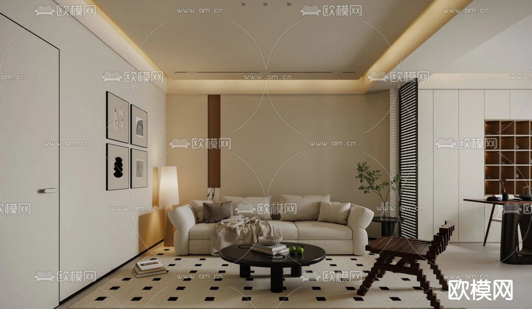 WABI SABI STYLE 3D MODELS – LIVING ROOM – 0030