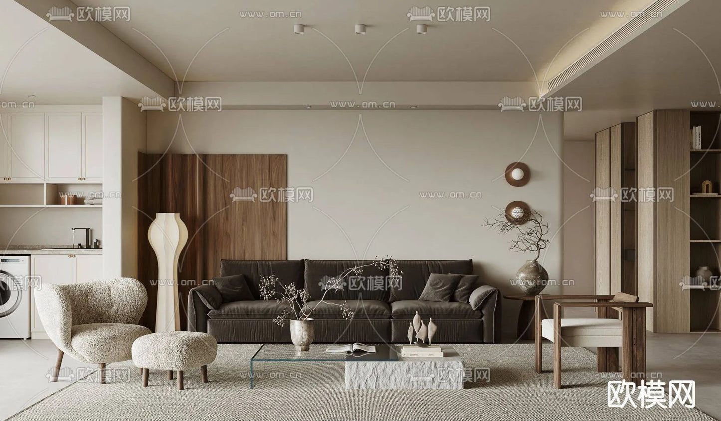 WABI SABI STYLE 3D MODELS – LIVING ROOM – 0059