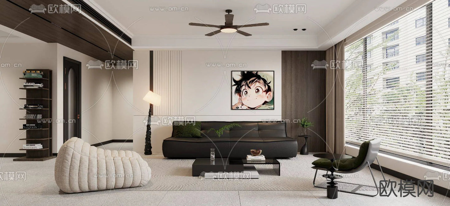 WABI SABI STYLE 3D MODELS – LIVING ROOM – 0064