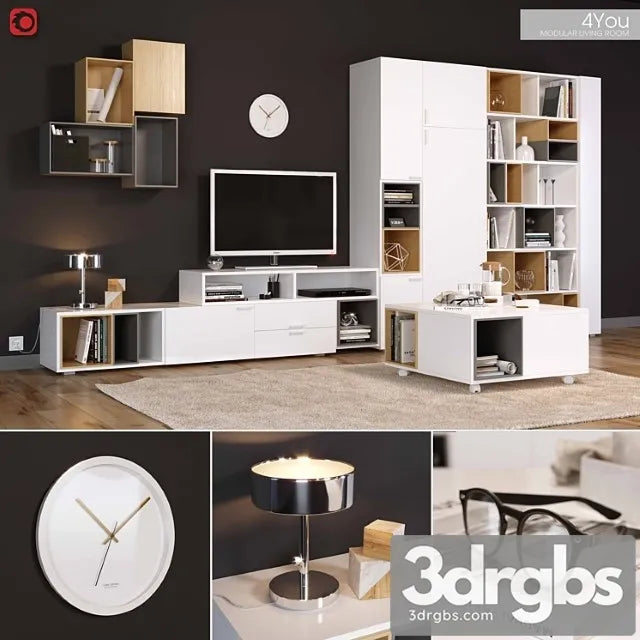 4 You Modular Living Room 3D Model Free