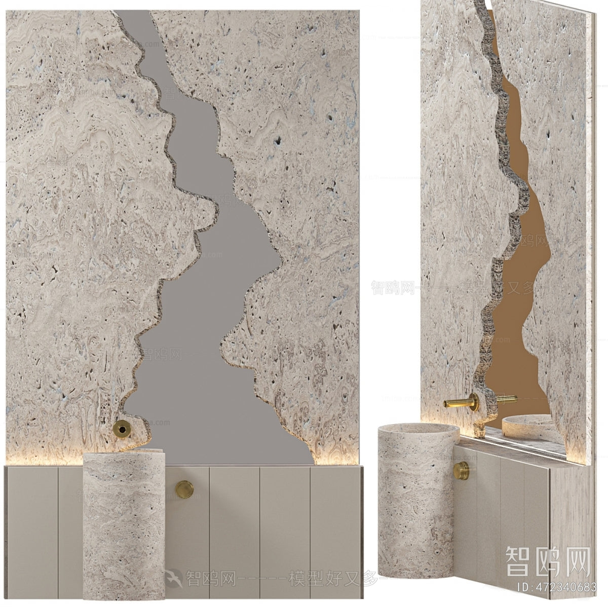 Modern Bathroom Cabinet 3d Model