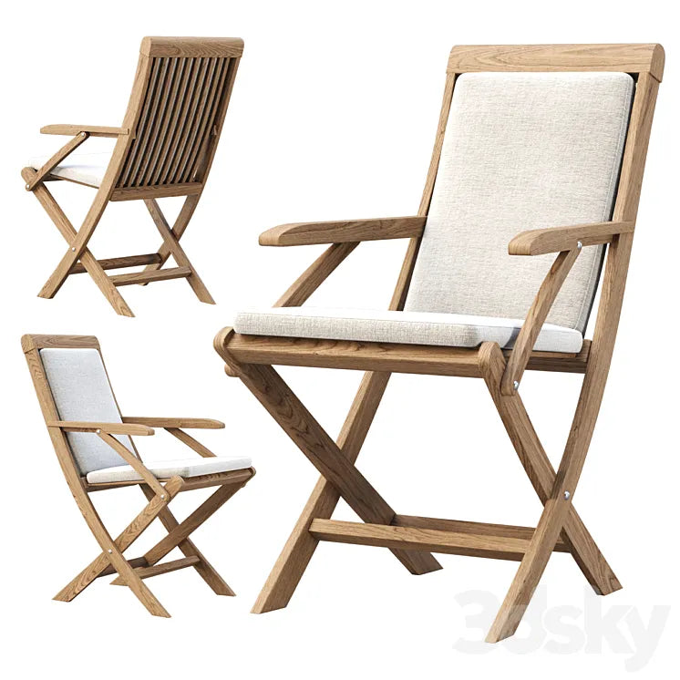 Alesso outdoor wooden dining chair 3DSMAX Model