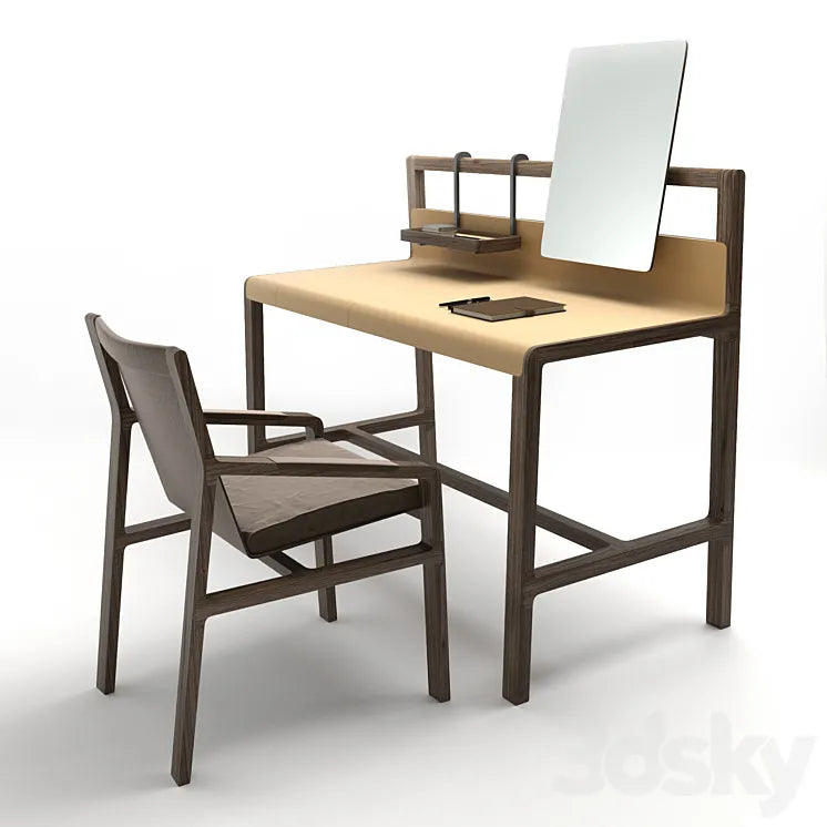 Alivar Scribe desk and Ester chair 3DSMAX Model