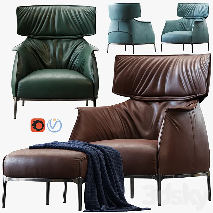 Armchair Archibald King by Poltrona Frau 3DSMAX Model