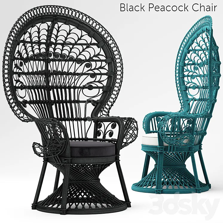 Armchair Black Peacock Chair New In 3DSMAX Model
