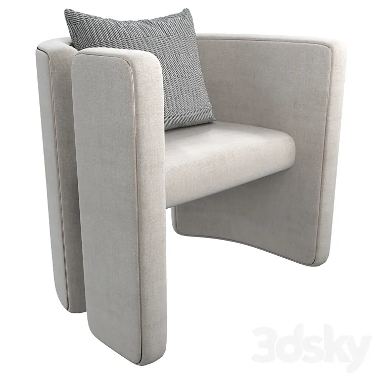 Armchair Con S34 white 3DSMAX Model
