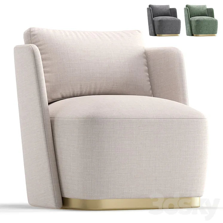 Armchair MACQUEEN by Cazarina Interiors 3 Colors Version 3DSMAX Model