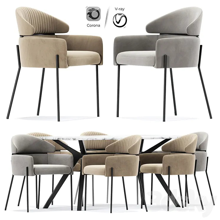 Armrests Alexia Kare Chest Table 3DSMAX Model