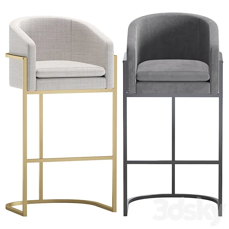 Bar and Semi Bar Stools San Francisco by Cazarina Interiors 3 Colors Version 3DSMAX Model