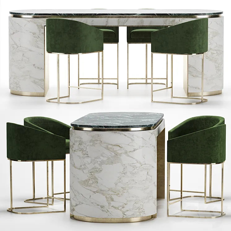 bar stools with oval table 3DSMAX Model