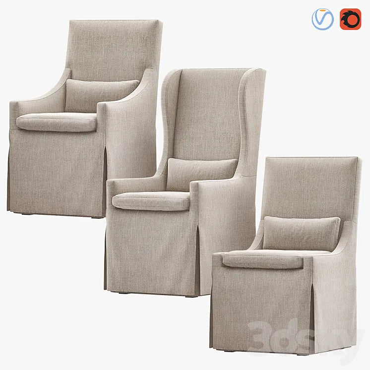BELGIAN Slip Covered Dining Chairs 3DSMAX Model