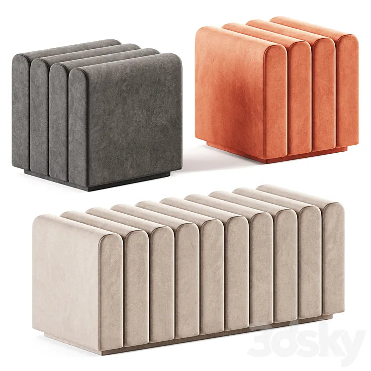 Bench Bente Eichholtz / Pouf 3DSMAX Model