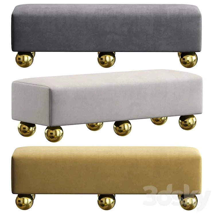 Bench GLEN by Cazarina Interiors 3 Colors Version 3DSMAX Model