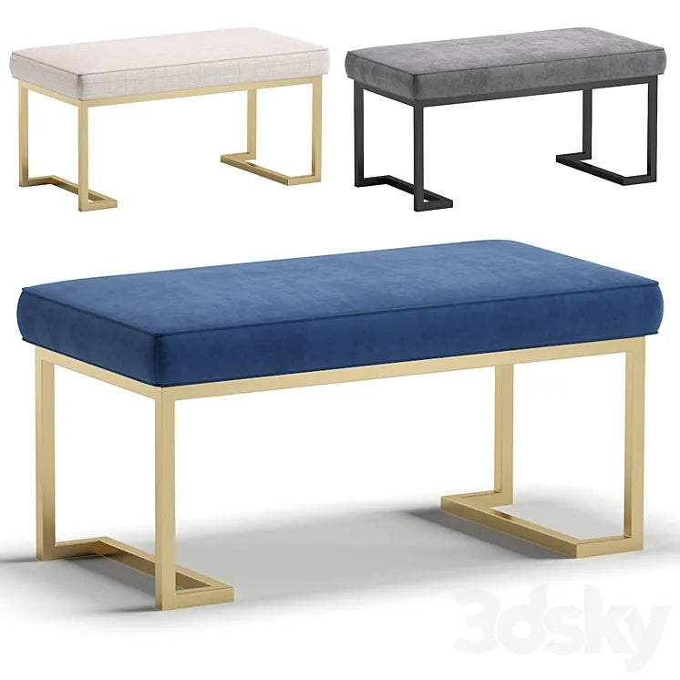 Bench RICHMOND by Cazarina Interiors 3 Colors Version 3DSMAX Model