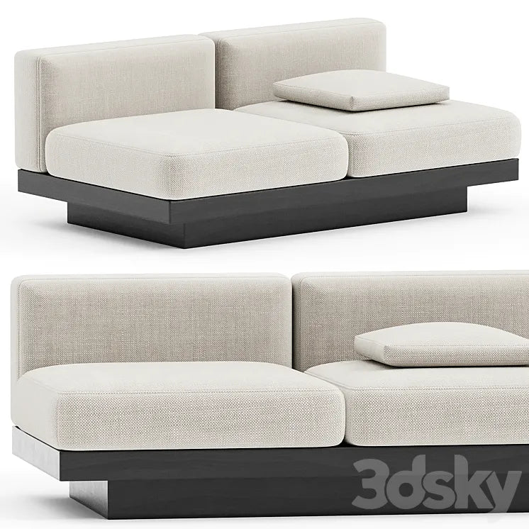 BENCH TWO SEATER BONE - BLACK INDOOR RUDOLPH 3DSMAX Model
