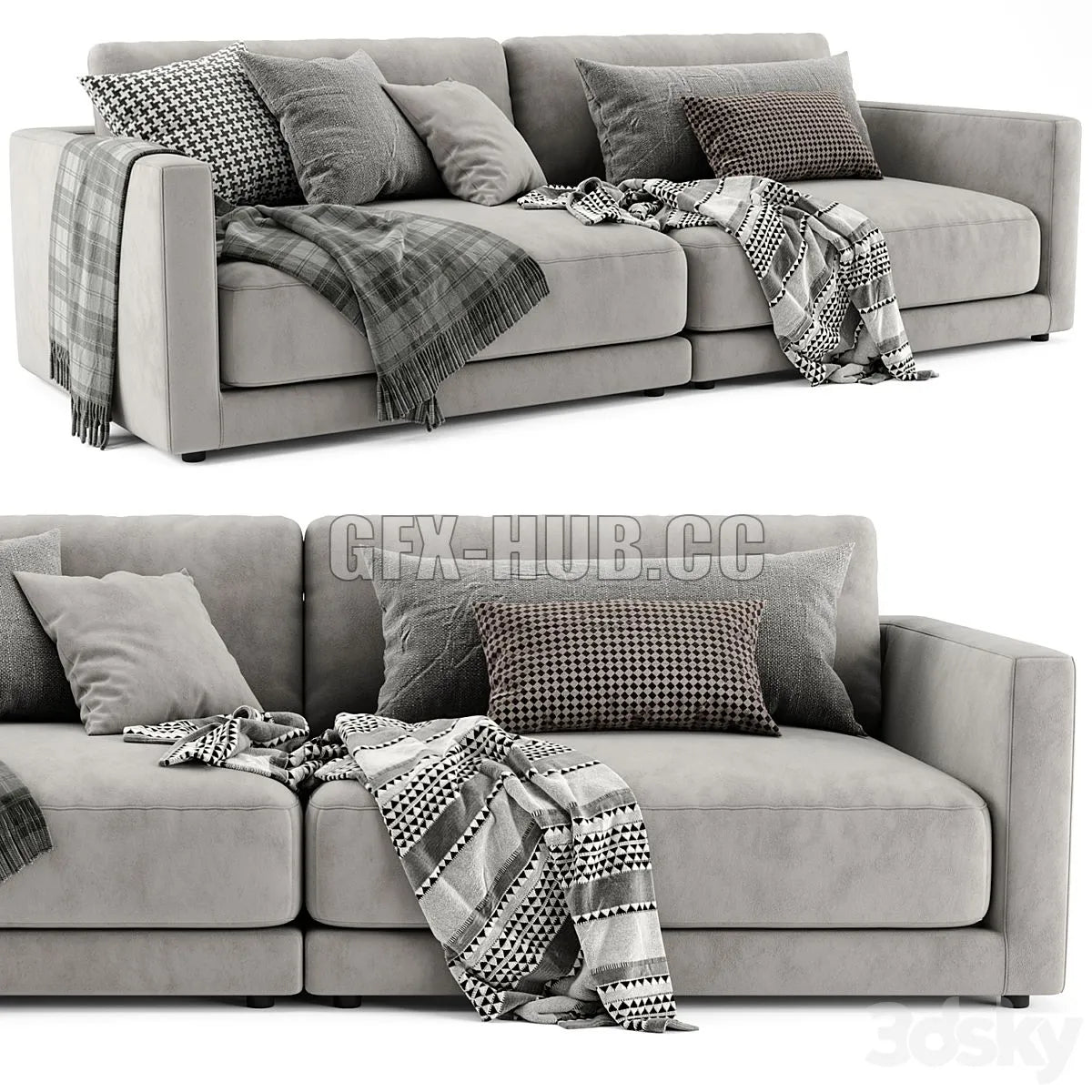 Blanche Katarina 2 Seats Sofa 3dsMax Model
