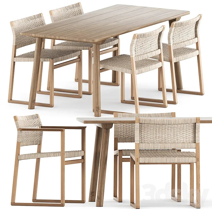 BM62 and BM61 Chair and Taro Table by Fredericia Furniture 3DSMAX Model
