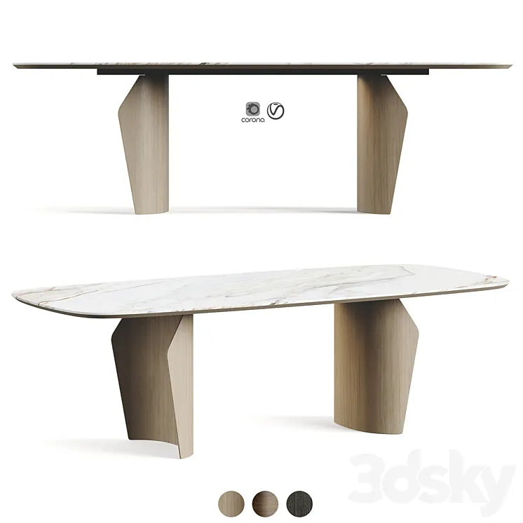 Bonaldo Flame Table Marble Top 3DSMAX Model