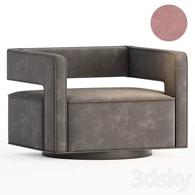Booth Performance Velvet Swivel Armchair 3DSMAX Model
