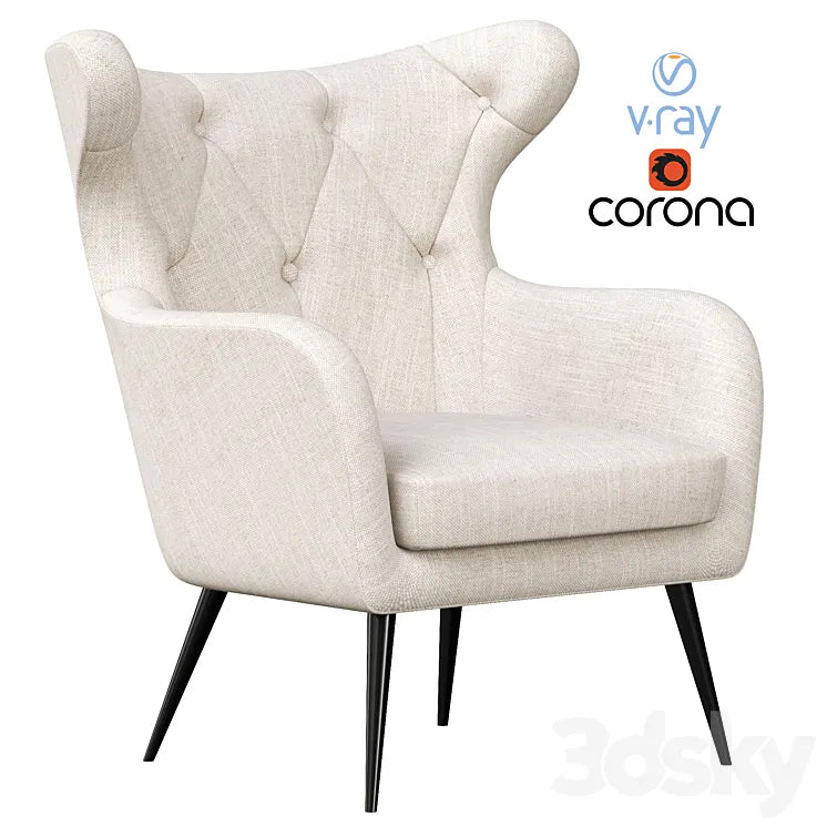Bouck Wingback Chair 3DSMAX Model