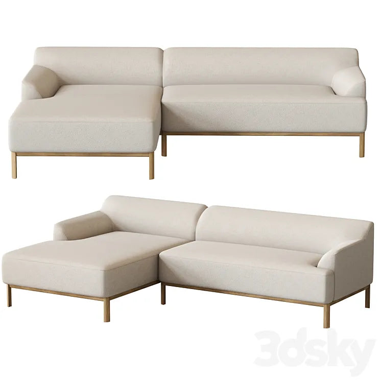 Caro Sofa 3 seater with chaise longue 3DSMAX Model