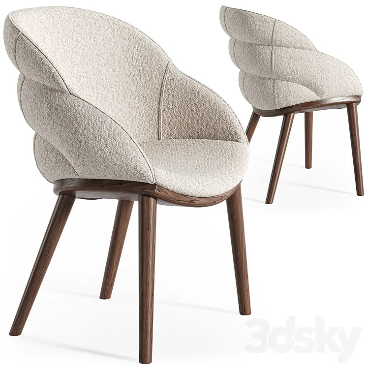 Cattelan Italia Camilla wood armchair 3DSMAX Model