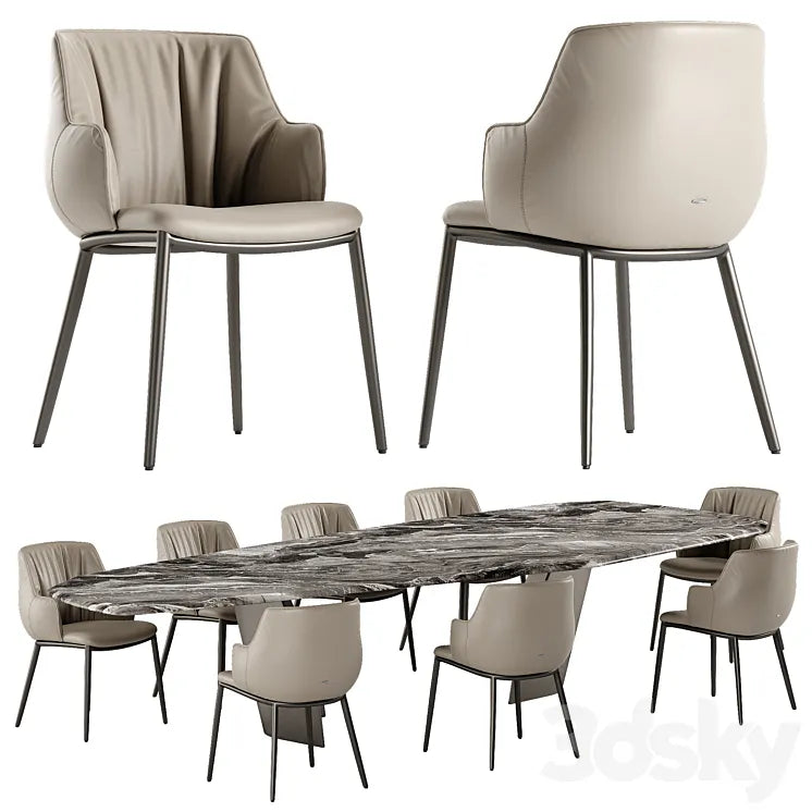 Cattelan Italia Senator table Rihanna chair set 3DSMAX Model