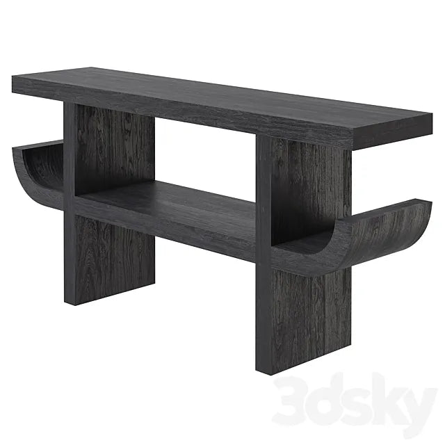 CB2 black acacia console Pagoda 3ds Max