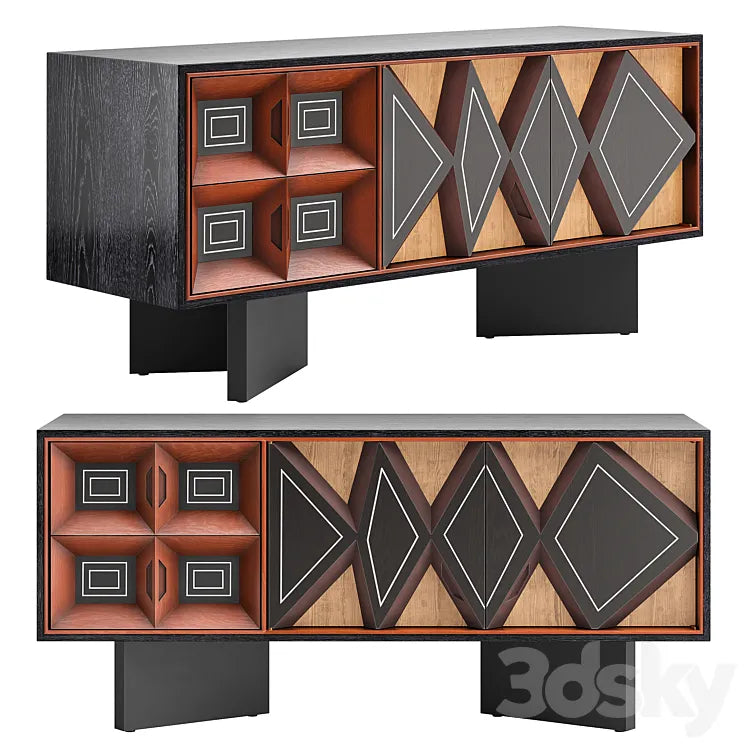 CB2 Paseo Wood Media Credenza 3DSMAX Model