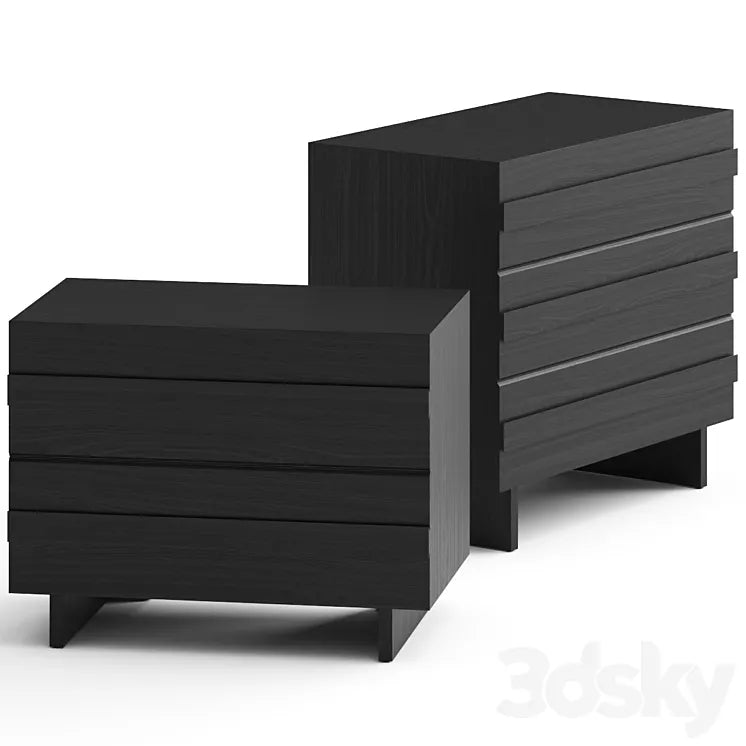 CB2 Seacliff Oak Nightstand Bedside Table 3DSMAX Model