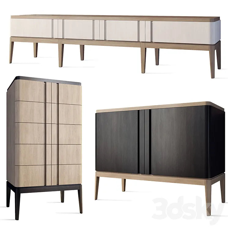 Chest of drawers and TV cabinet line Ellipse Furniture 3DSMAX Model