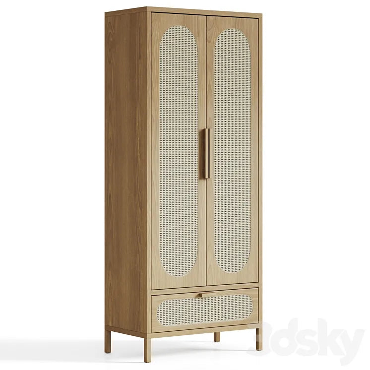 Classic Rattan & Wood Cabinet 3DSMAX Model
