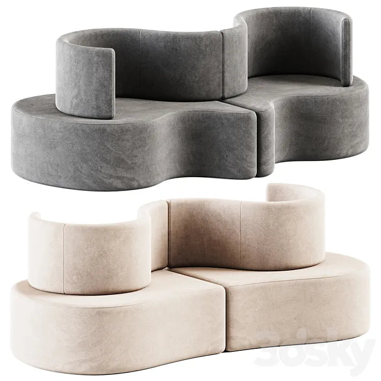 Cloverleaf Sofa by Verpan / Curved sofa 3DSMAX Model
