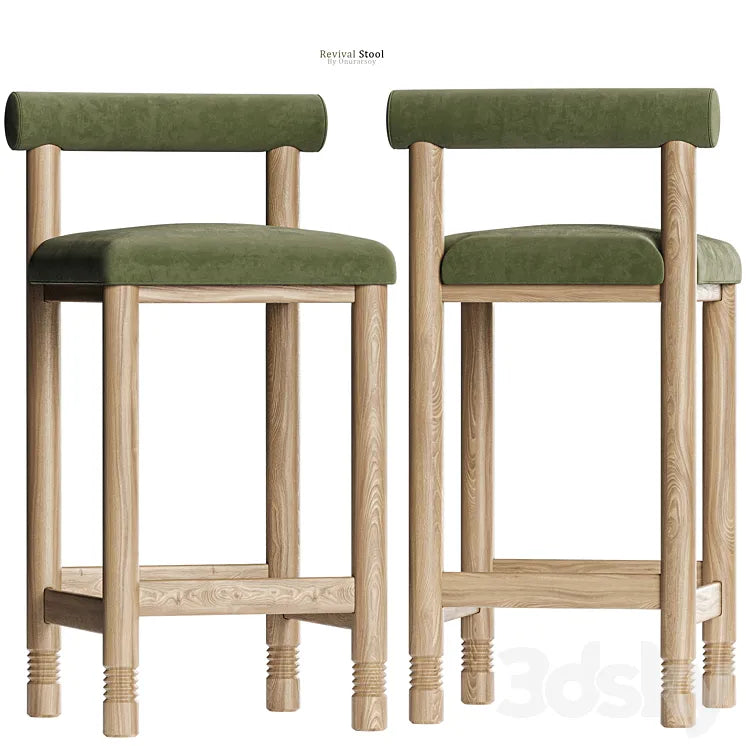 Crate & barrel - Revival Counter Stool in Green 3DSMAX Model