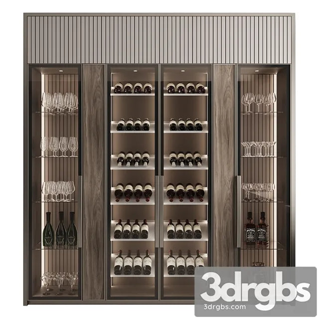 Сupboard With Dishes My Design No 17 3D Model Free