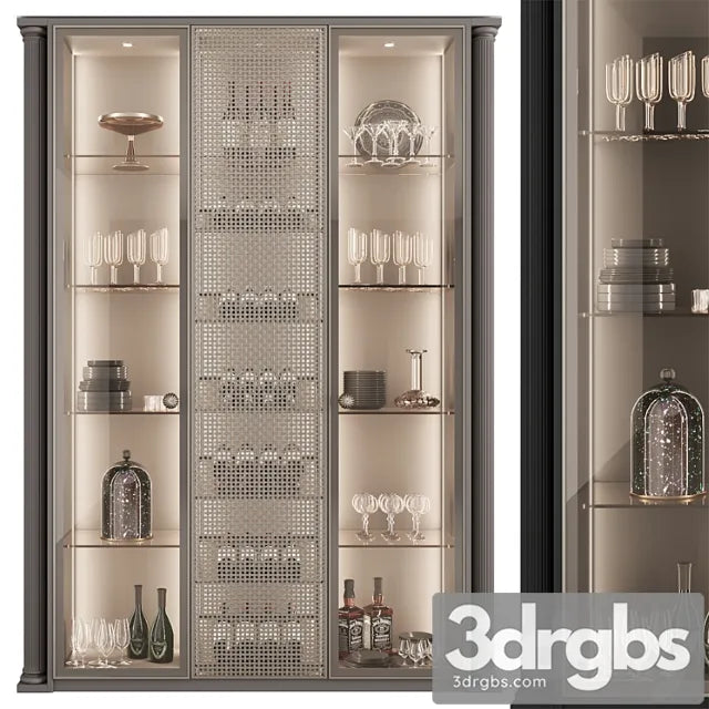 Сupboard With Dishes My Design No 25 3D Model Free