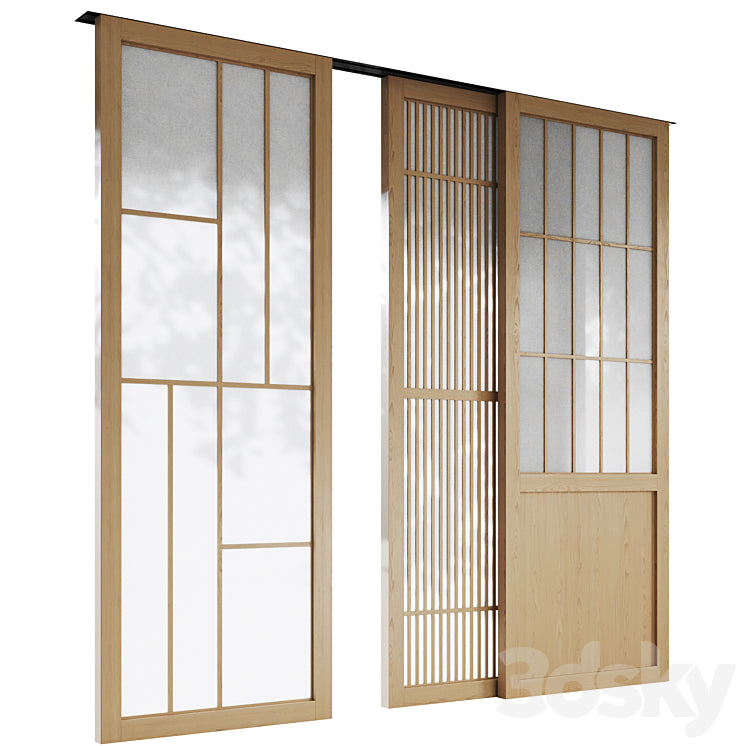 Decorative sliding partition shoji Japanese 5 3DS Max