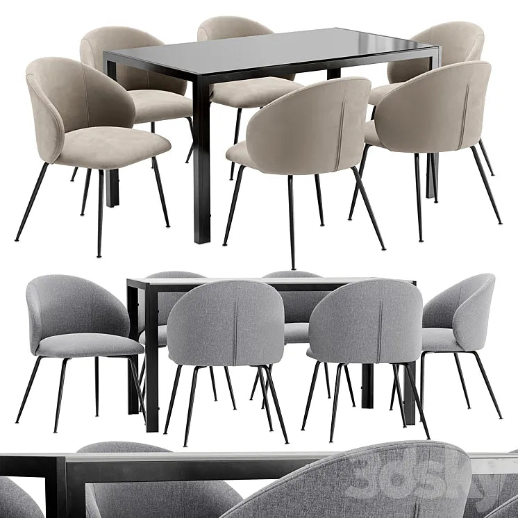 Dining chair Garda Decor and table Derby 3DSMAX Model