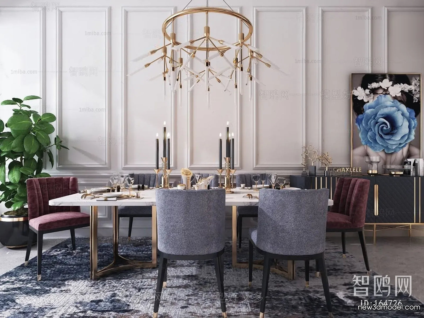 10 Dining Scene 3D Model Bundle Pack