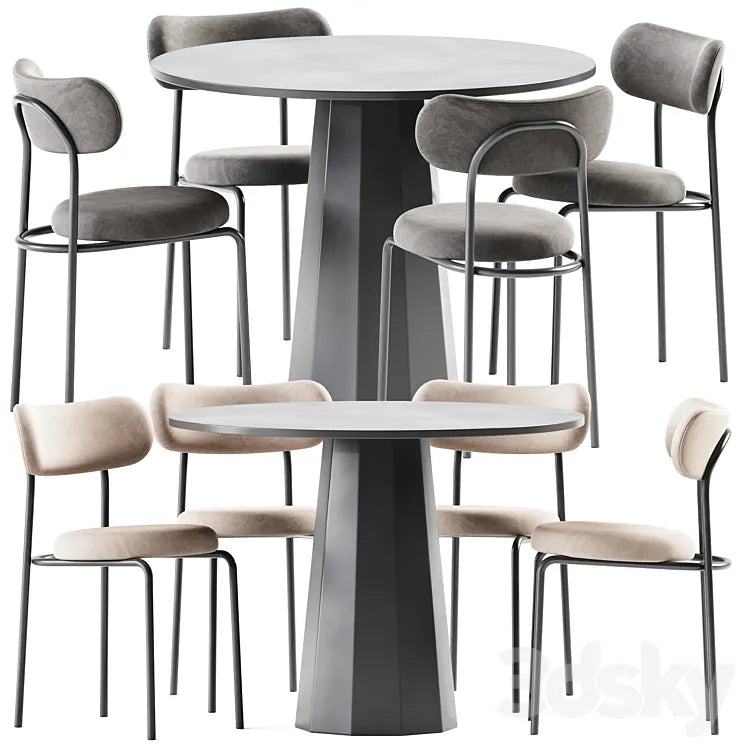 Dix Table and Loop Chair by Connubia 3DSMAX Model